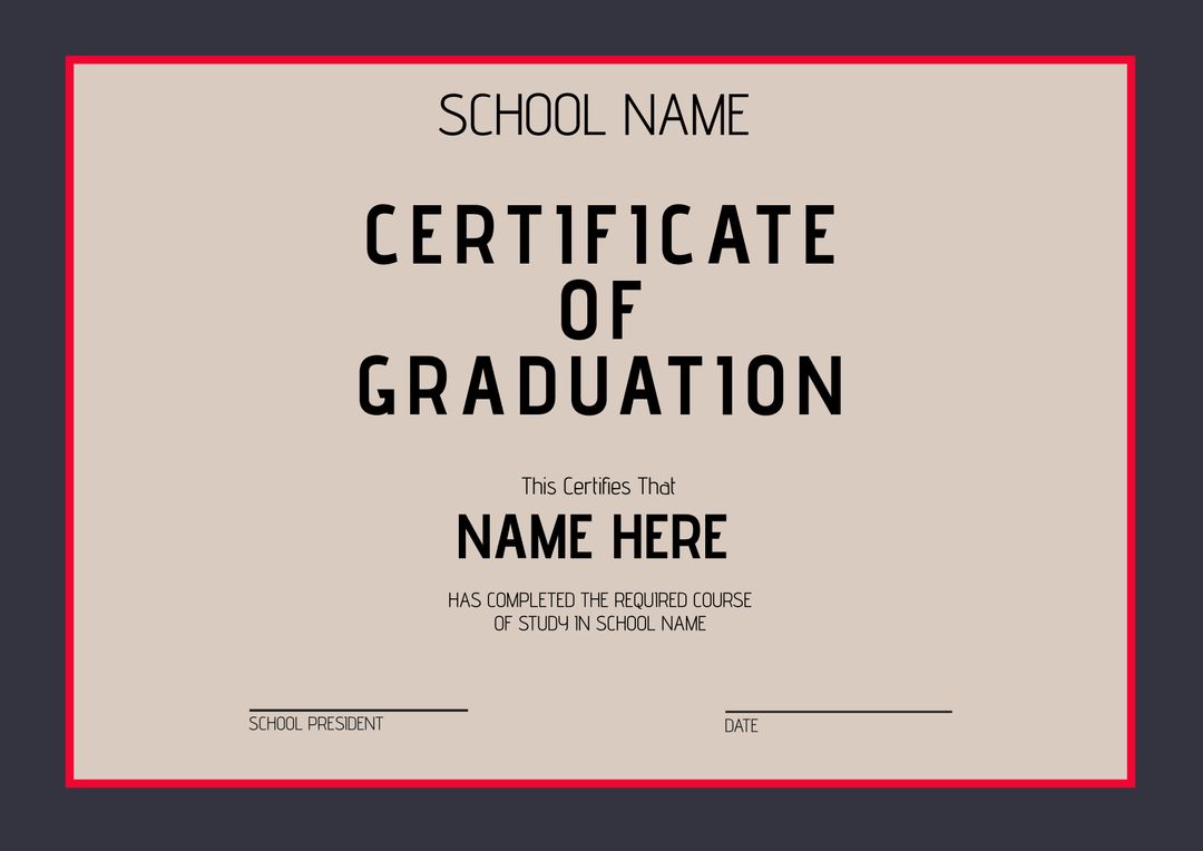 Versatile Academic Graduation Certificate Template - Download Free Stock Templates Pikwizard.com