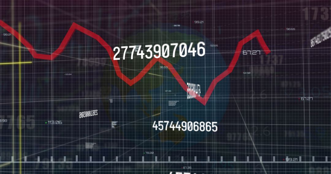 Digital Data Visualization with Dynamic Graph and Global Interface - Free Images, Stock Photos and Pictures on Pikwizard.com