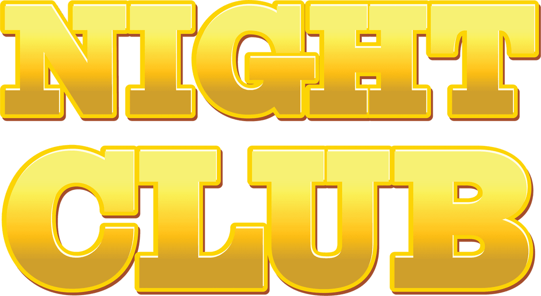 Yellow Text Night Club Logo on Transparent Background