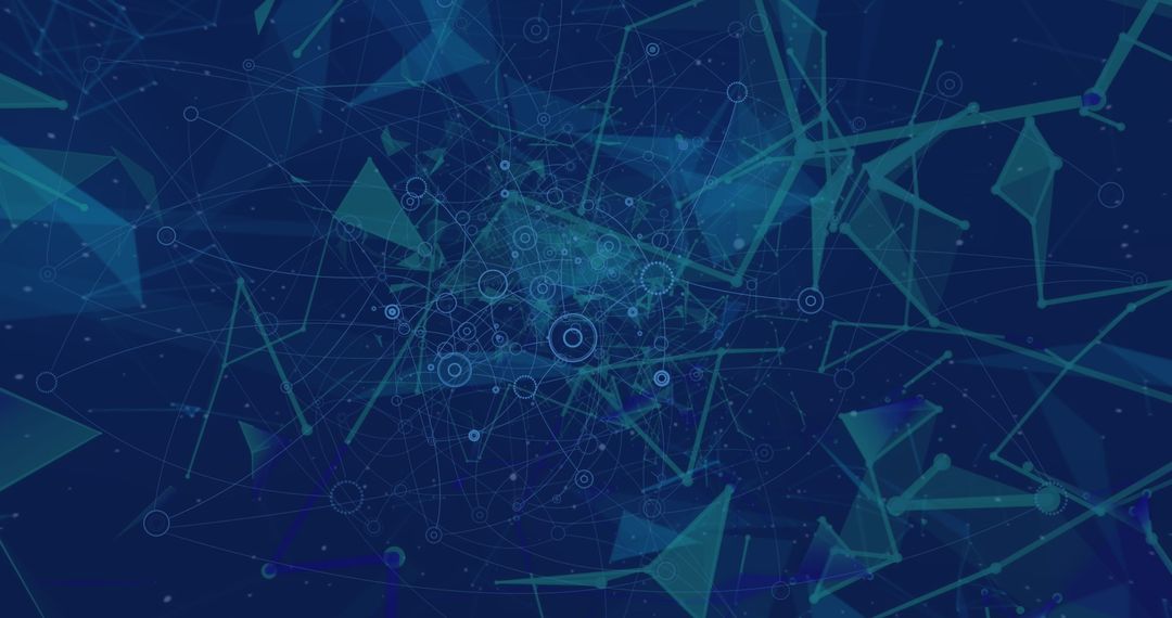 Abstract Geometric Network Connections on Navy Background