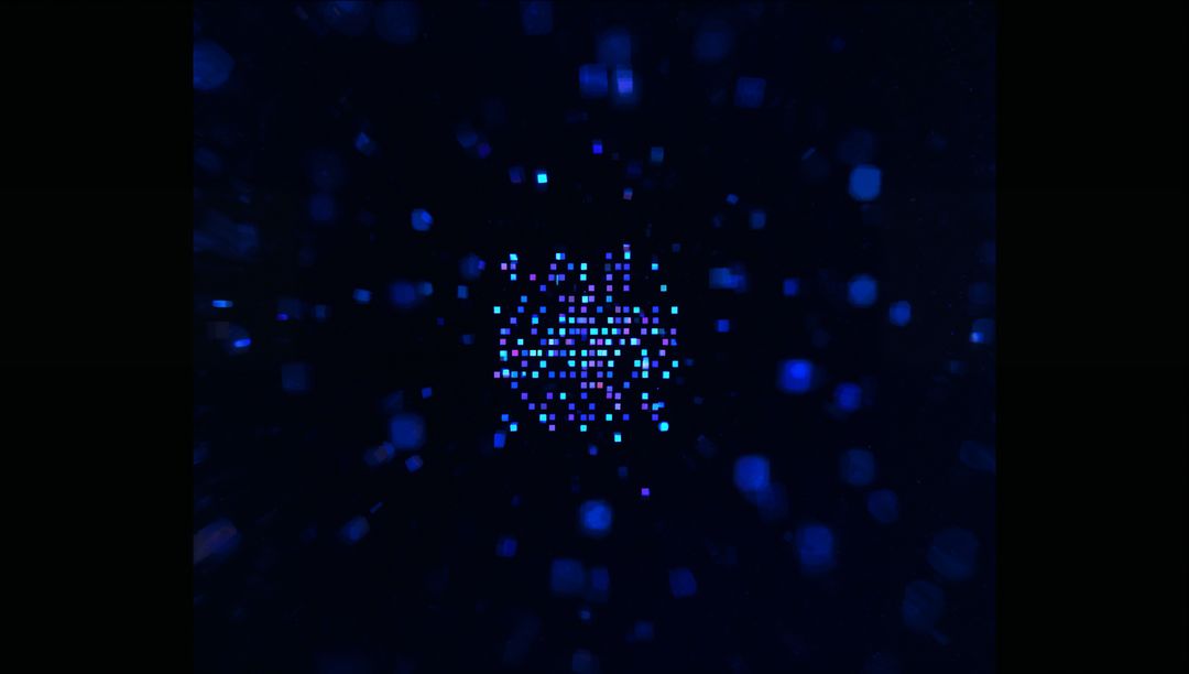 Gleaming Blue Pixels and Digital Brilliance