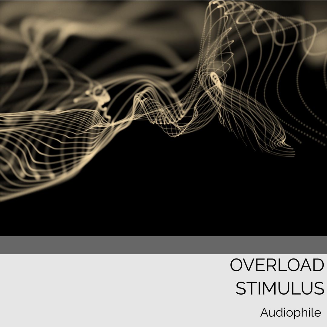 Abstract Waves Over Black Background with Overload Stimulus Text - Download Free Stock Templates Pikwizard.com