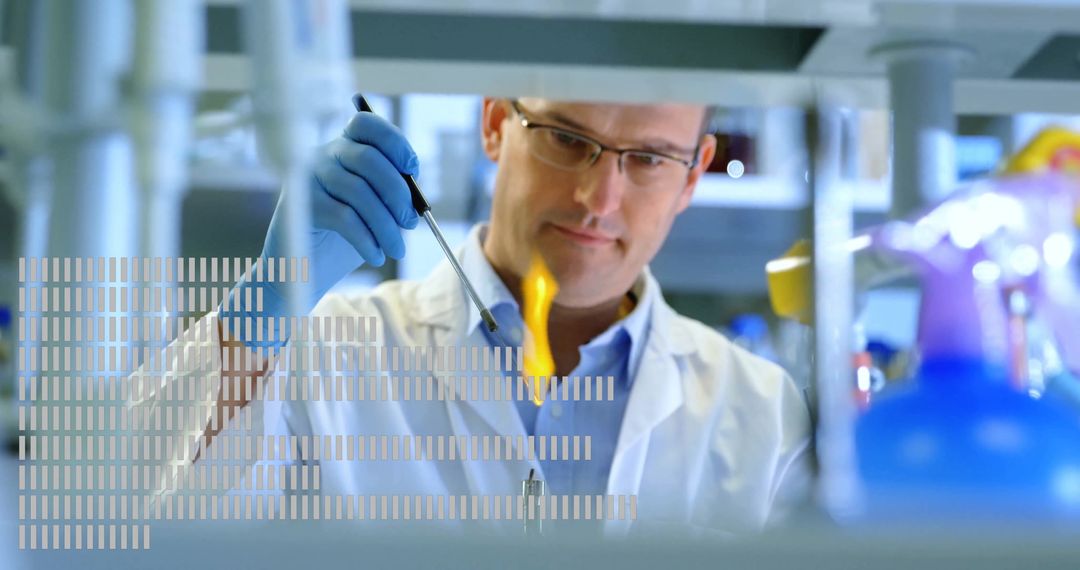 Scientist Conducting Flame Test in Laboratory