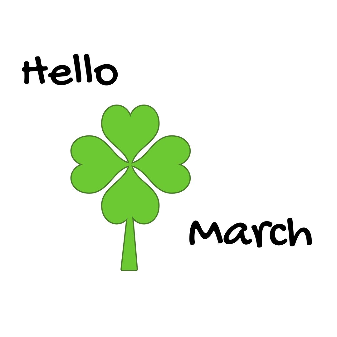 Welcoming March with Lucky Green Four-Leaf Clover