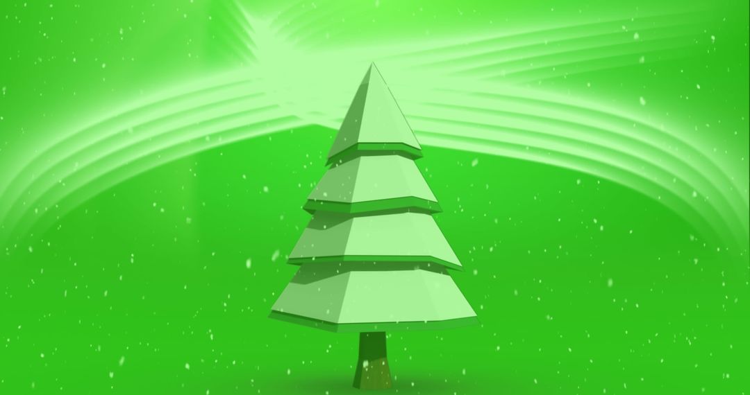 Minimalist Christmas Tree on Vibrant Green Background - Free Images, Stock Photos and Pictures on Pikwizard.com