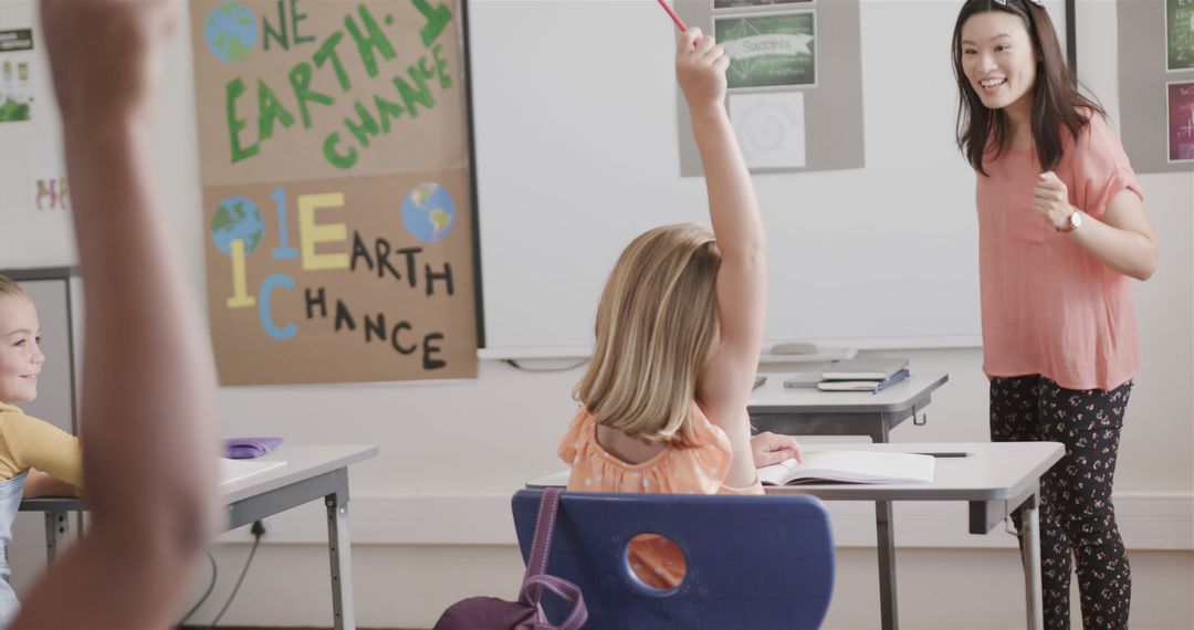 Teacher Engaging Students During a Classroom Lesson