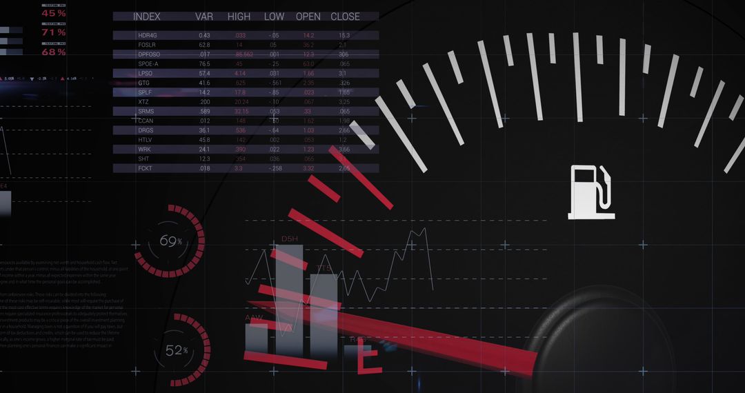 Digital Dashboard Displaying Financial Data Processing