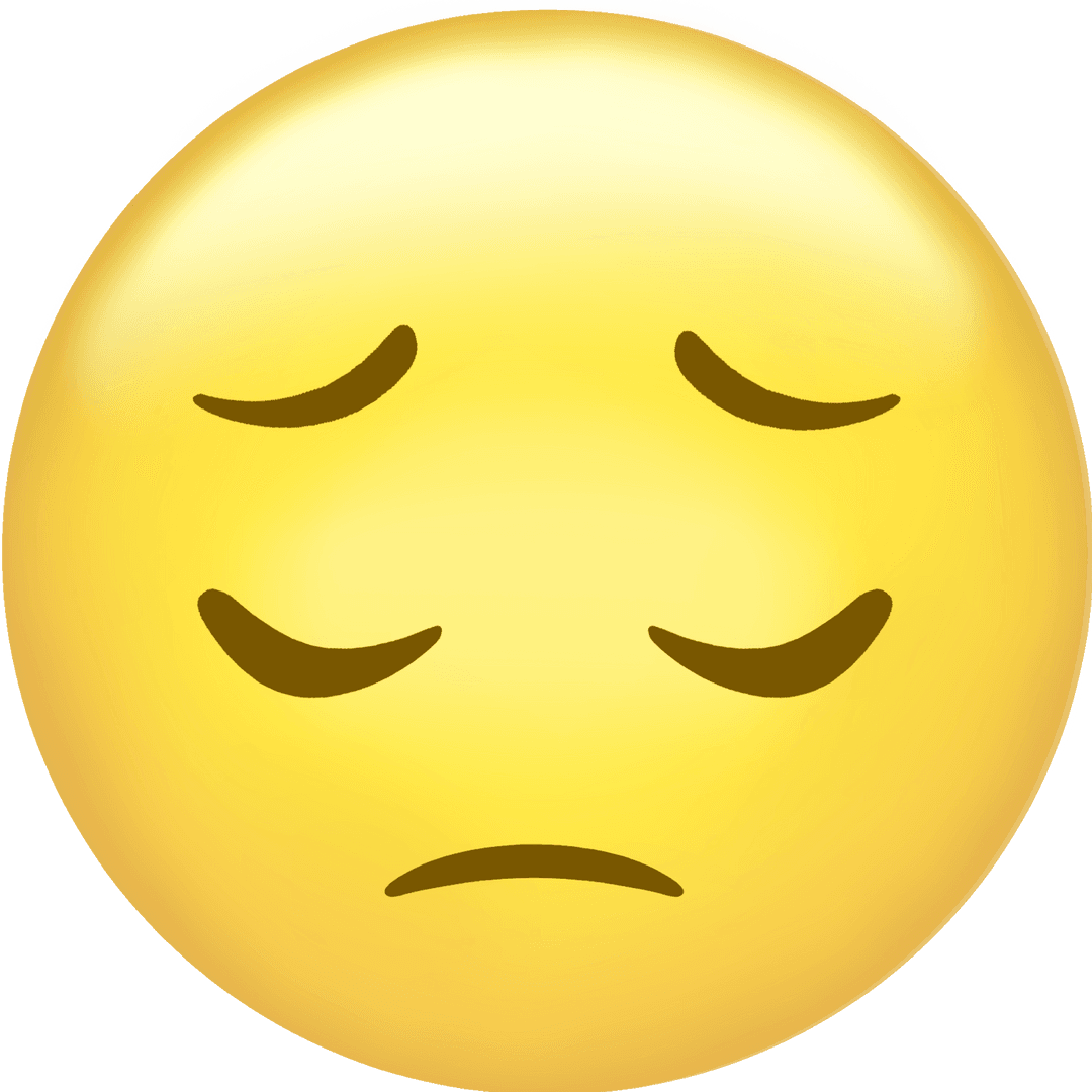 Sad Emoticon Showing Disappointed Expression Transparent Background