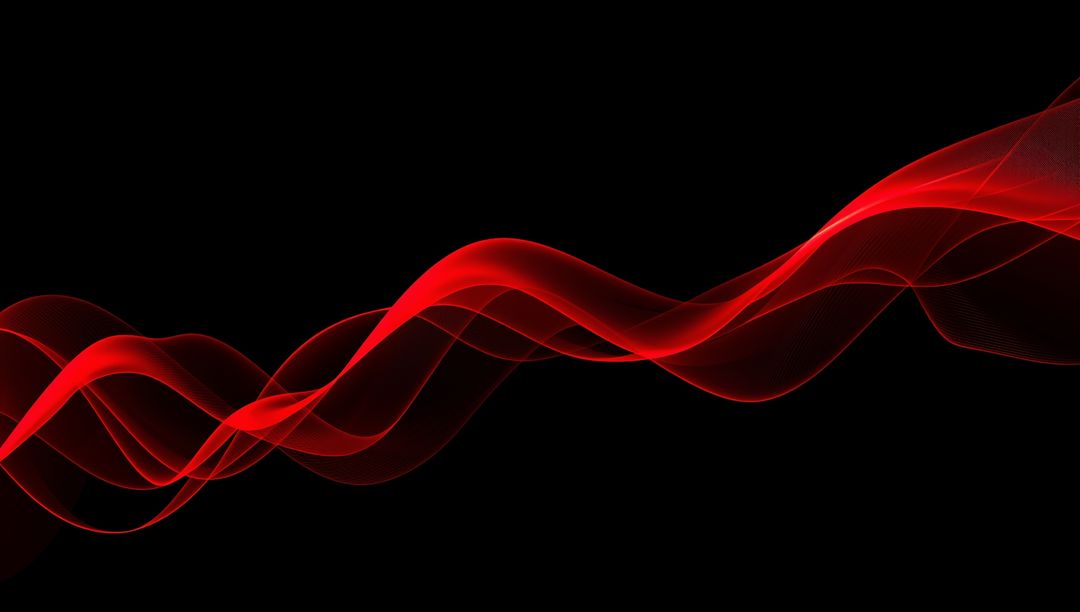 Dynamic Red Ribbon Wave on Black for Creative Designs