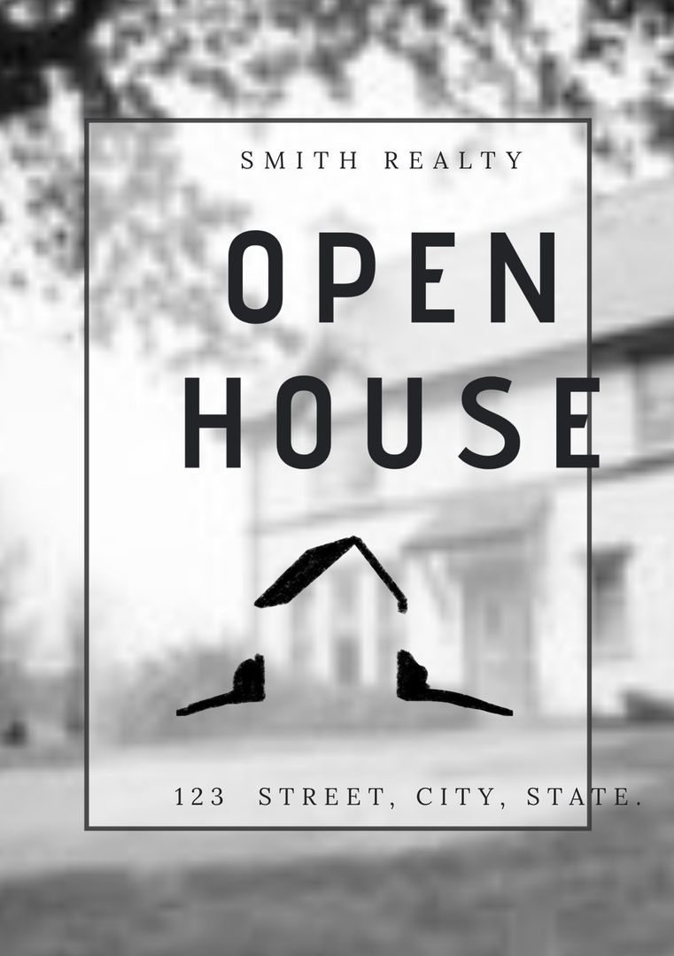 Open House Event Announcement with Blurred Background