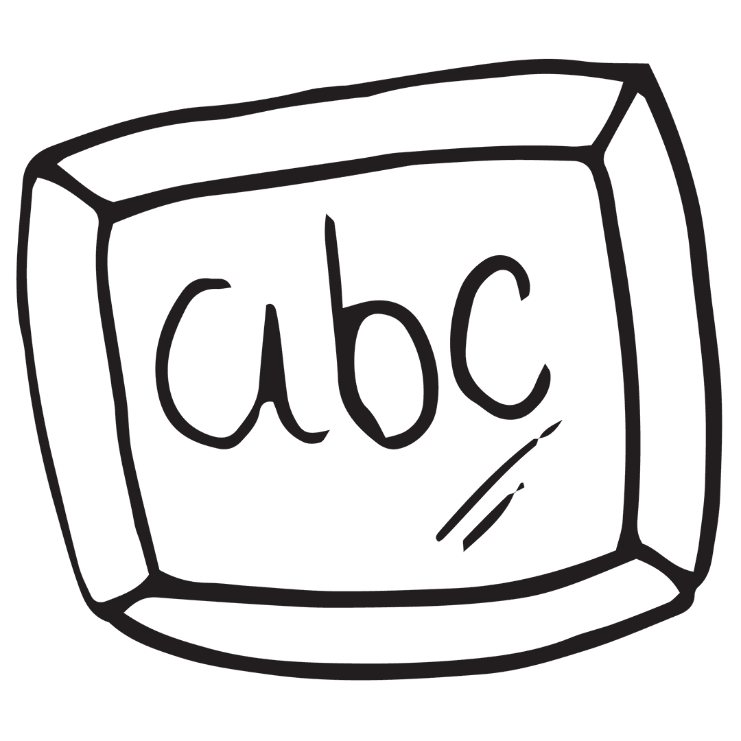 Transparent Outline of ABC on Chalkboard Slate Teaching Aid