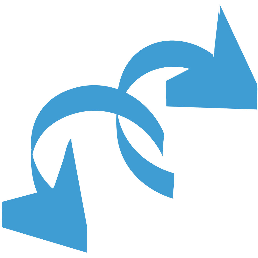 Blue Spiral Arrows on Transparent Background Illustration