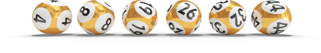 Transparent Set of Numbered Lottery Balls for Gambling Concept