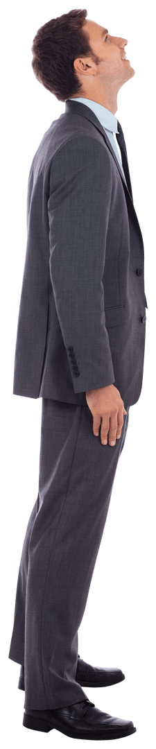 Transparent Confident Businessman Standing Motivated in Suit