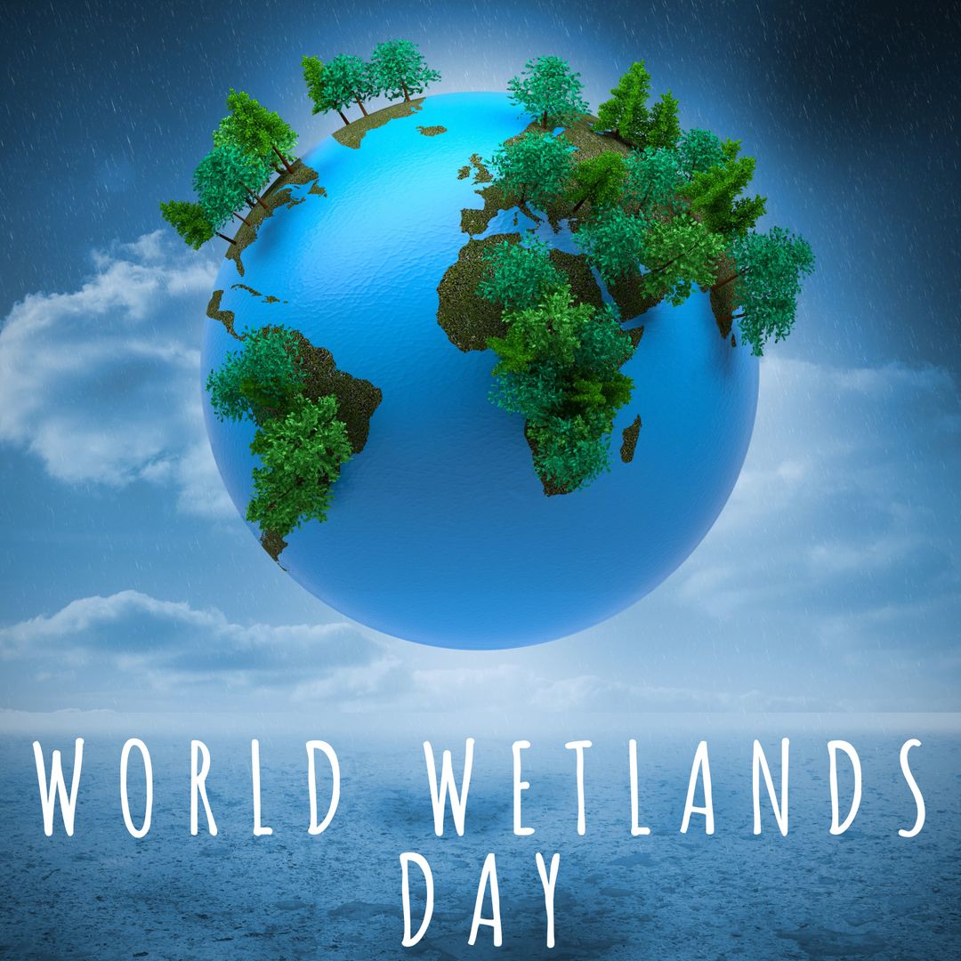 Green Earth Symbolizing Wetlands Conservation