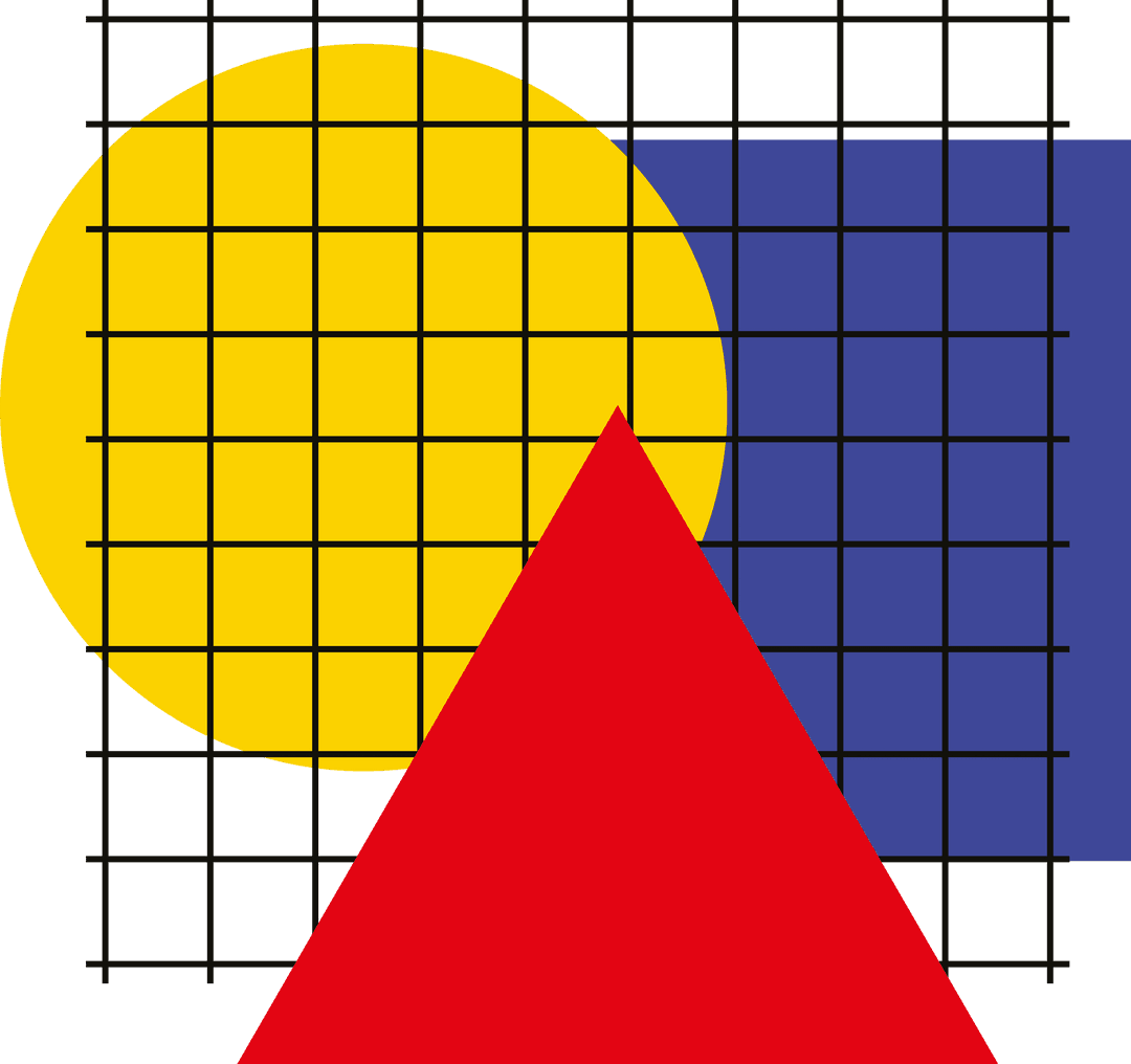 Geometric Shapes Grid on Transparent Background