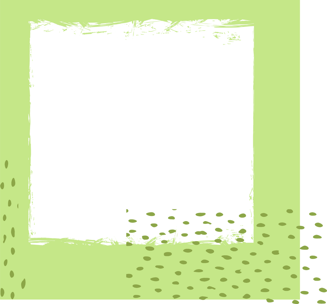 Grunge Blue Square with Olive Dots on Transparent Background