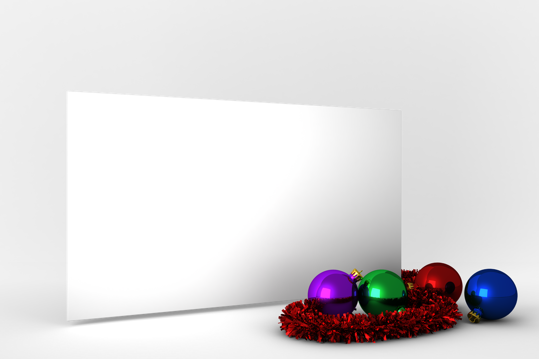 Transparent Blank Holiday Message Card with Christmas Decorations - Download Free Stock Images Pikwizard.com