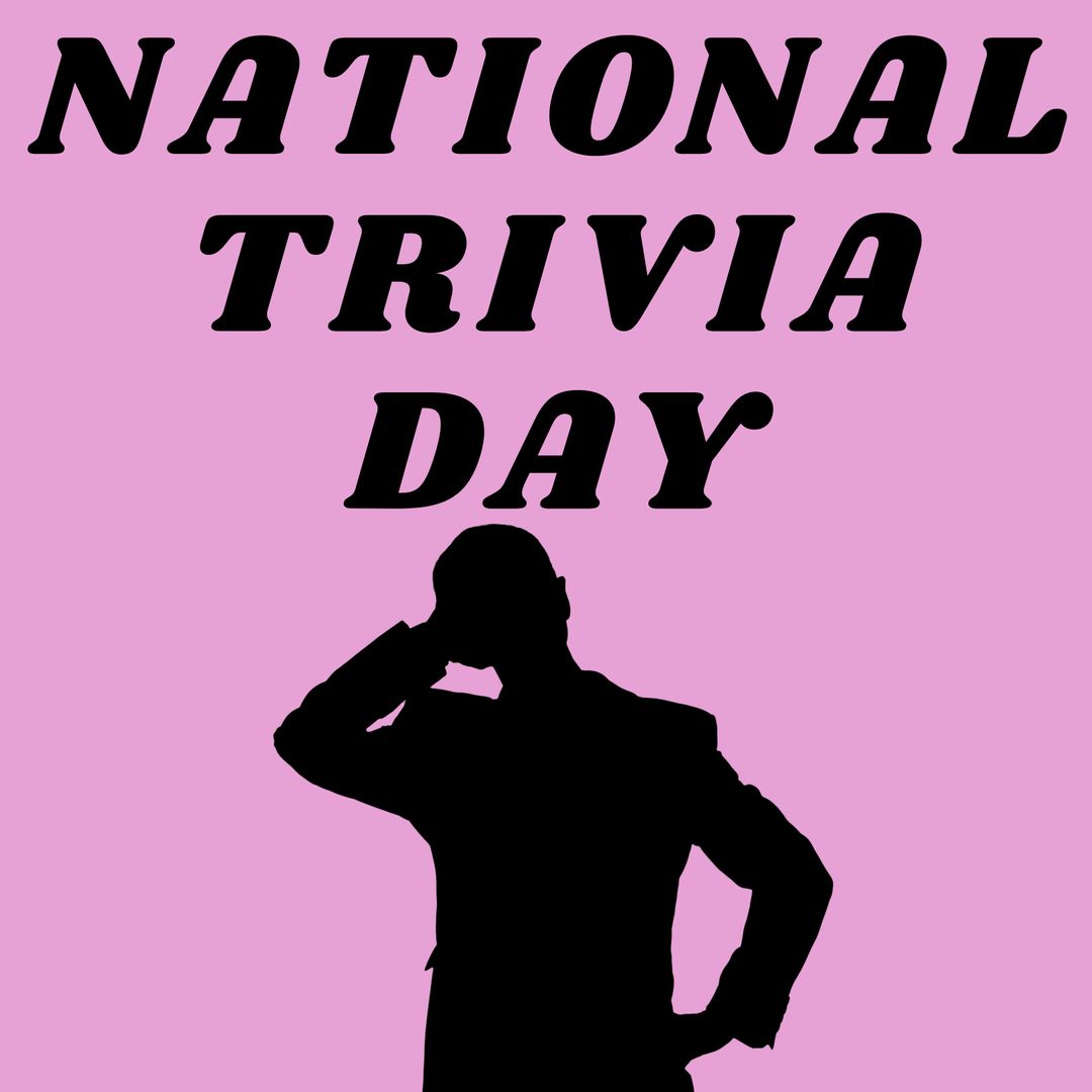 Silhouette Pondering National Trivia Day Celebration Design