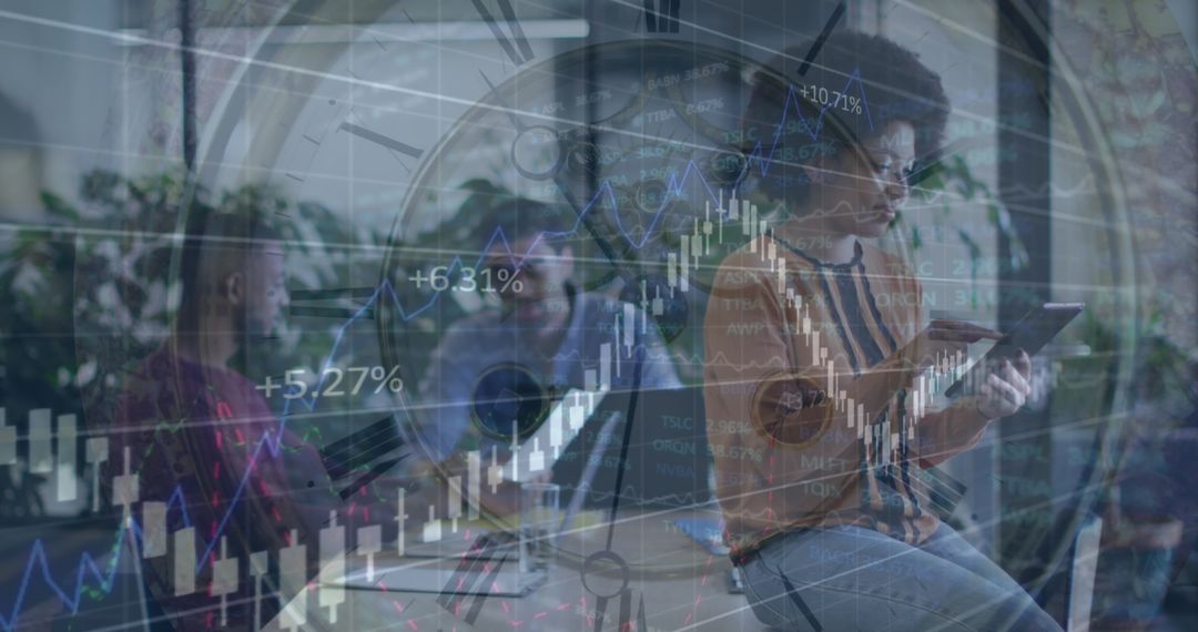 Diverse Business Team Analyzing Financial Data Integration