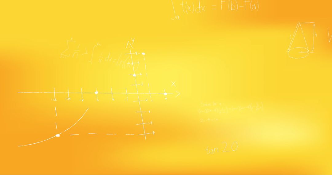 Handwritten Mathematics Formulas on Yellow Background