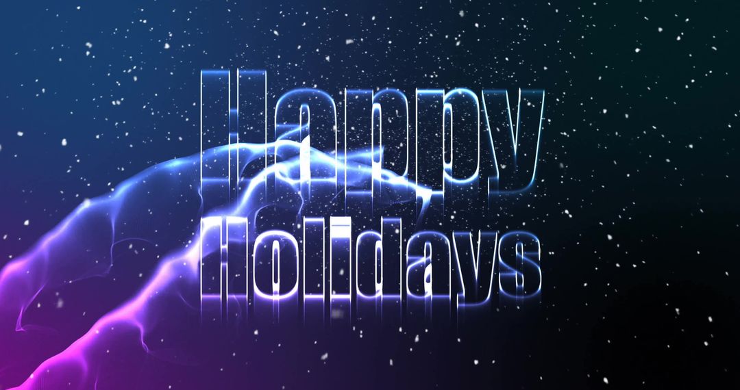 Happy Holidays Text with Magical Snowy Background