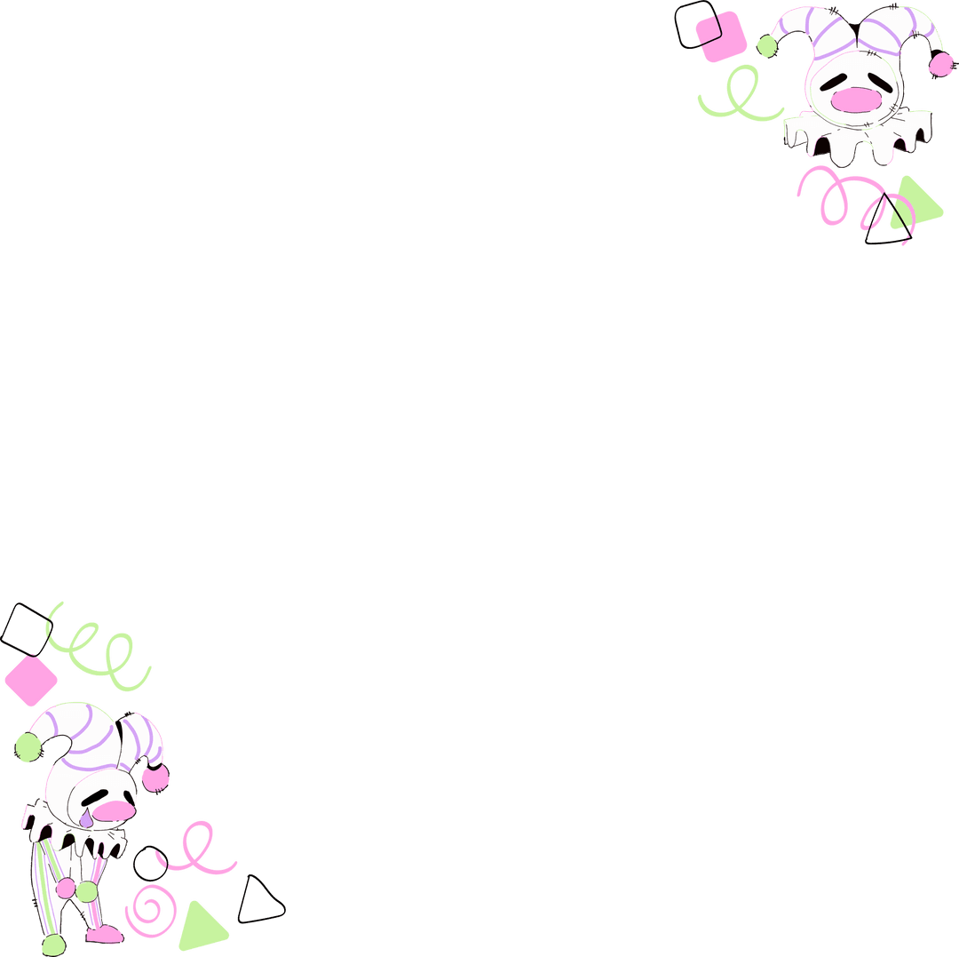 Whimsical Jester Characters on Transparent Background