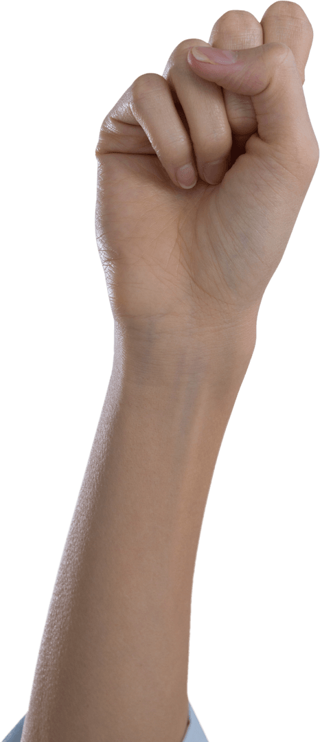 Transparent Fist Gesture Female Hand Close-Up