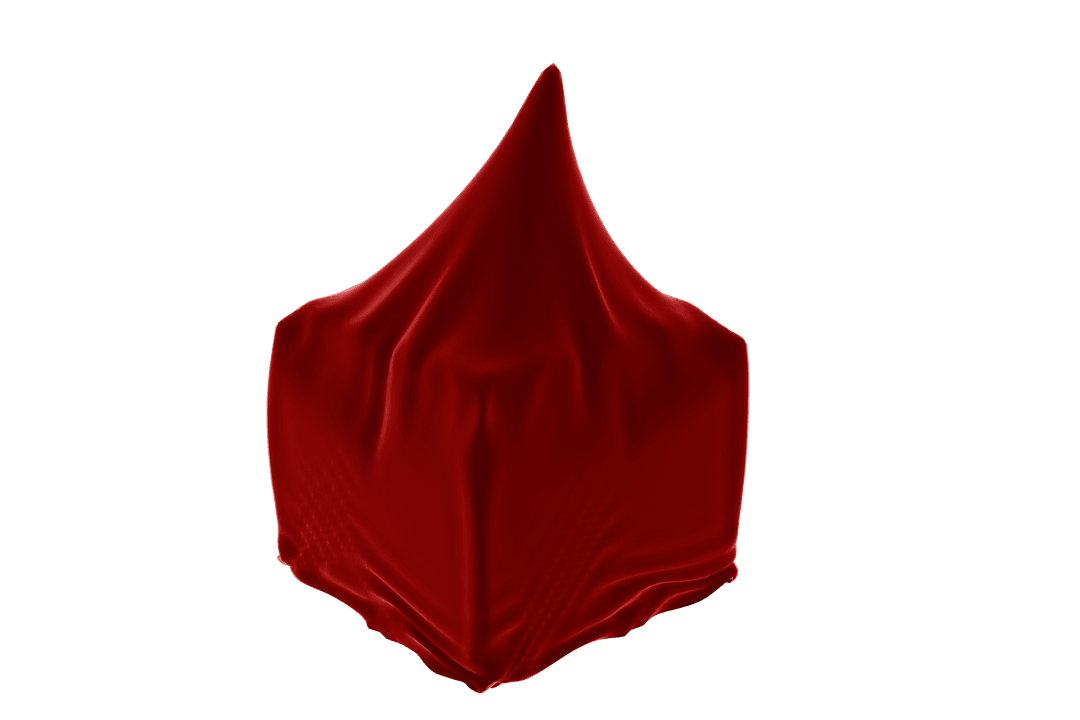 Box Covered by Red Material on Transparent Background