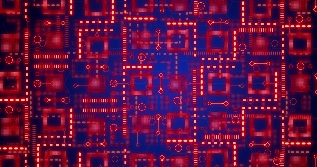 Neon Circuit Pattern on Navy Background Highlighting Data Processing - Free Images, Stock Photos and Pictures on Pikwizard.com