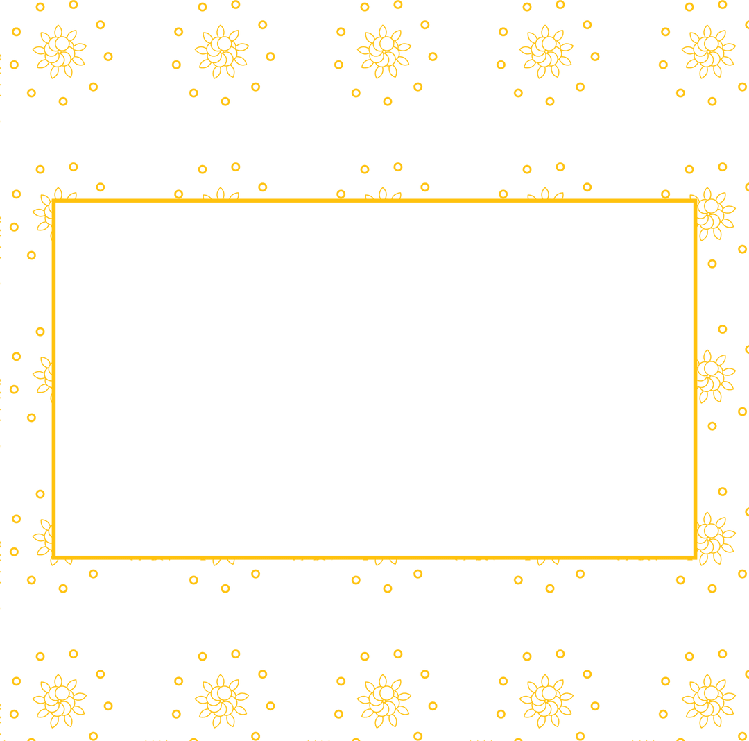 Transparent Card Design with Yellow Rosettes and Frame