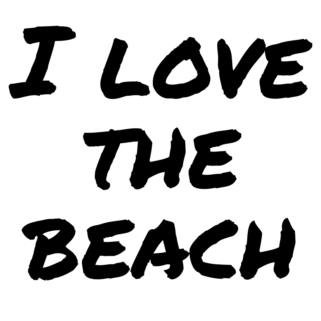 Transparent Tropical Beach Concept with I Love the Beach Text