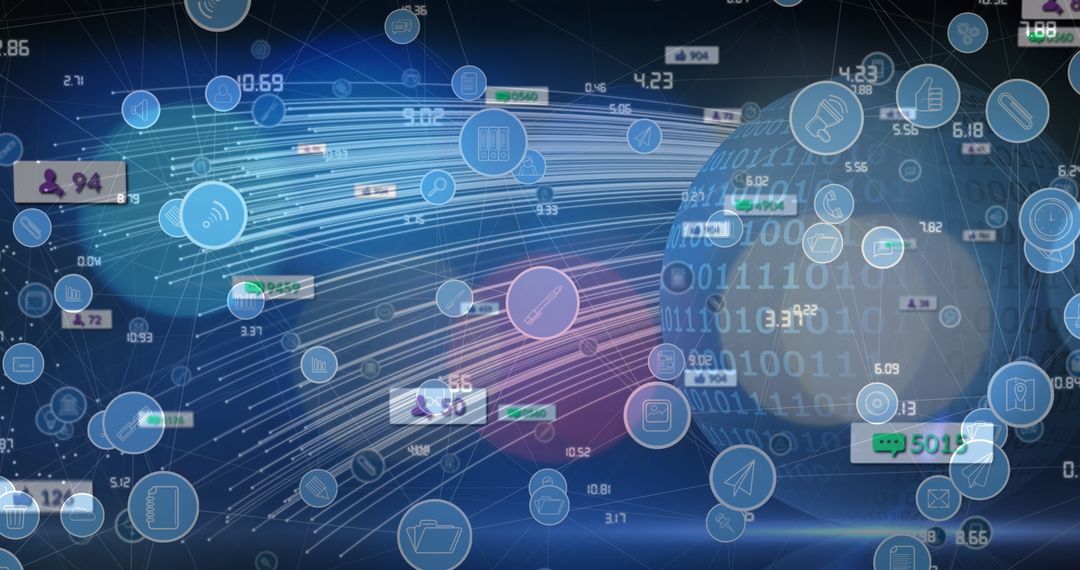 Abstract Data Network and Technology Connections Graphic