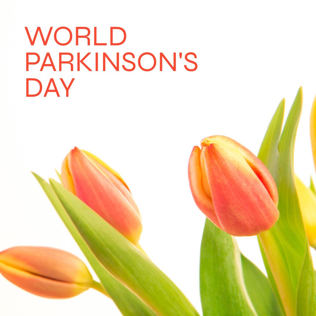 World Parkinson's Day Concept with Vibrant Tulips and Text - Download Free Stock Templates Pikwizard.com