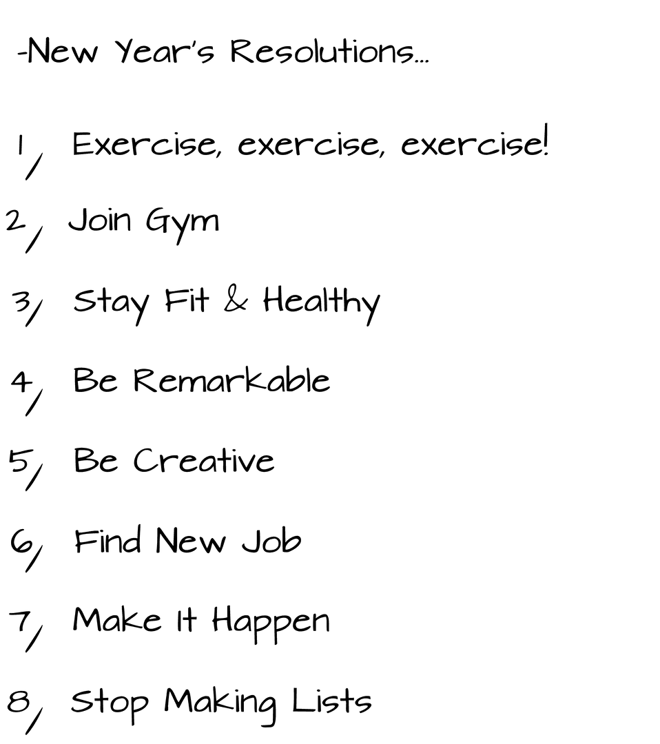 Transparent New Year's Resolutions Text Outline