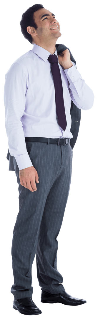 Confident Entrepreneur in Business Attire Posing on Transparent Background