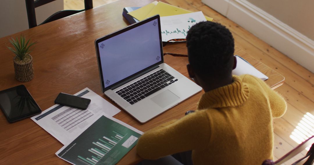 Remote Work from Home Lifestyle for Video Call on Laptop