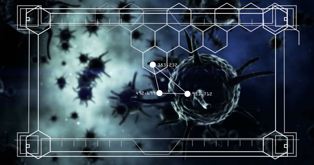 Digital Virus Cells with Scientific Analysis Overlay