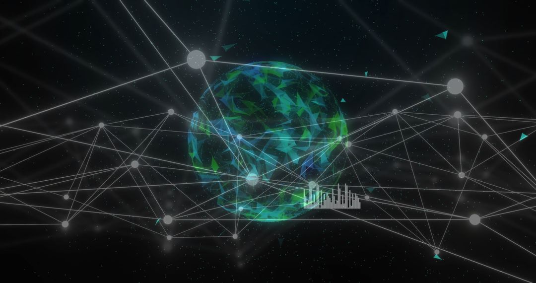 Digitally Networked Globe with Dynamic Connections and Diagrams