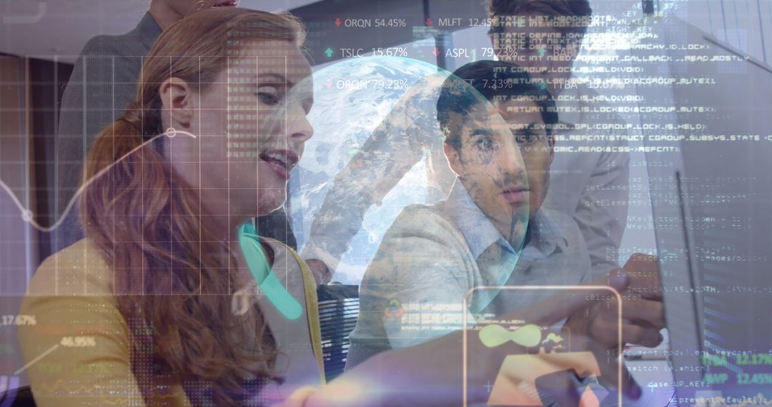 Diverse Team Collaborating on Global Data Analytics