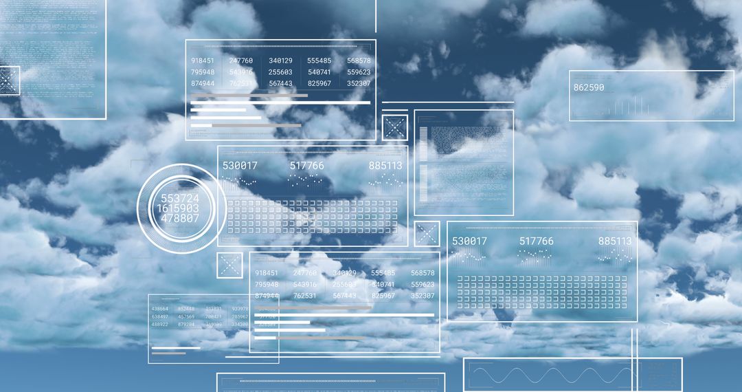 Digital data interface over cloudy sky