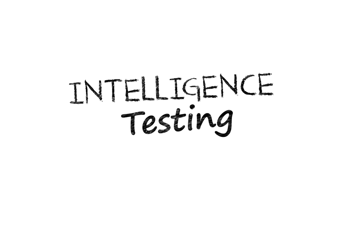 Transparent Conceptual Illustration of Intelligence Testing Text