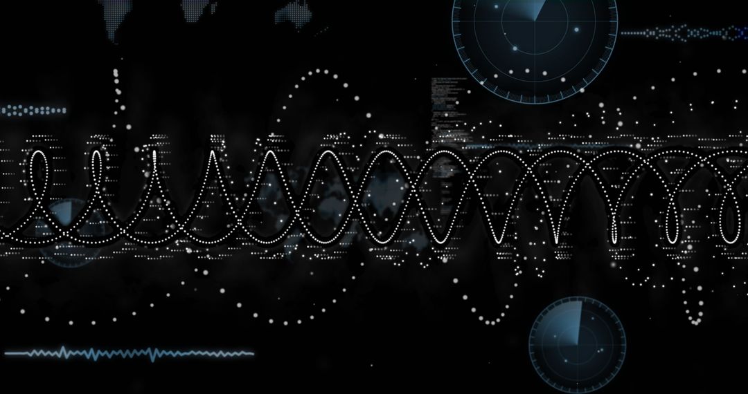 Abstract Digital Graph and Data Visualizations on Black Background