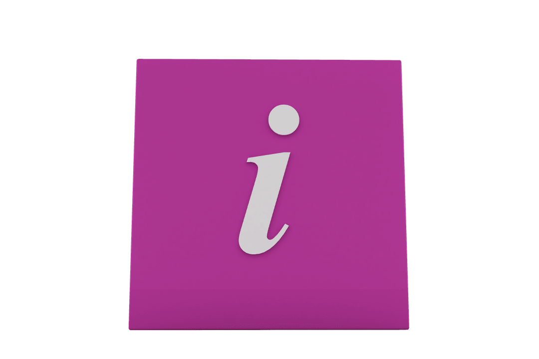 Purple Square Iconography with Letter 'I' Transparent Design