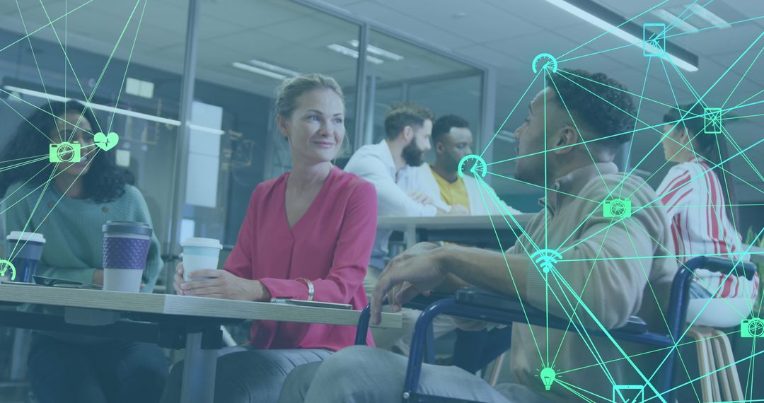 Global Connectivity Concepts with Overlaid Digital Icons