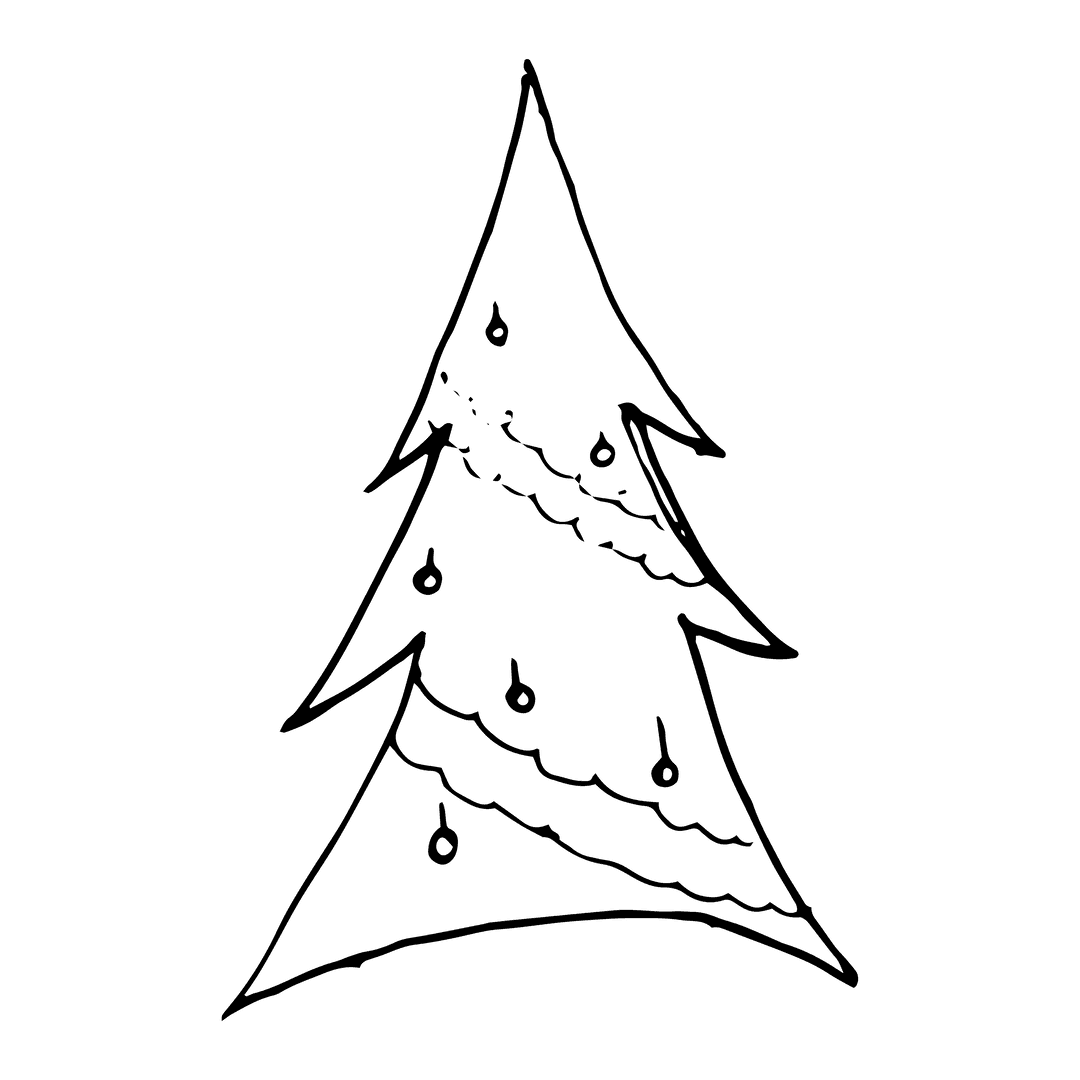 Simple Transparent Christmas Tree Outline Symbol