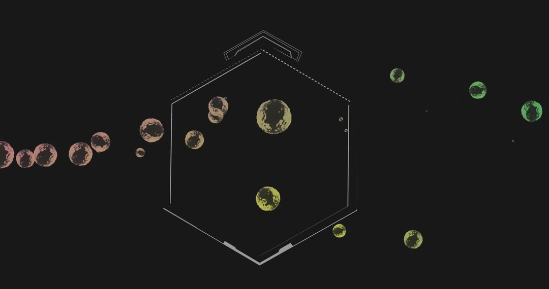 Data Processing and Digital Interface Concept with Colorful Bubbles