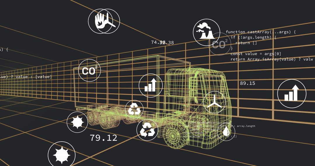 Digital Interface with Eco Data Visualization on Truck Model