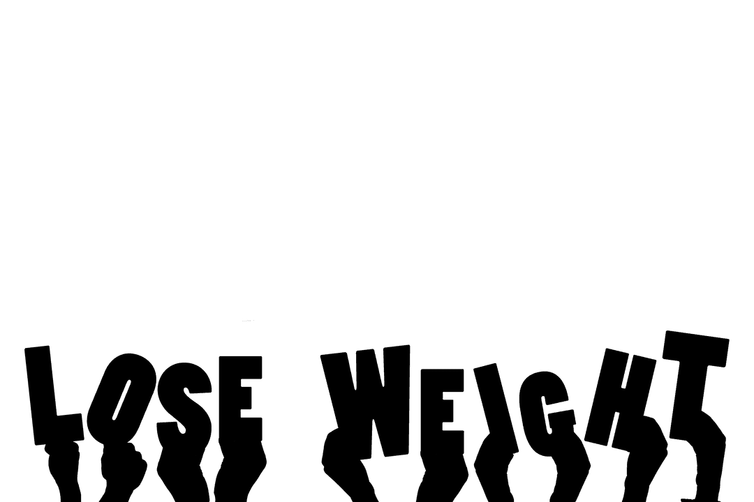 Hands Holding Lose Weight Text with Transparent Background