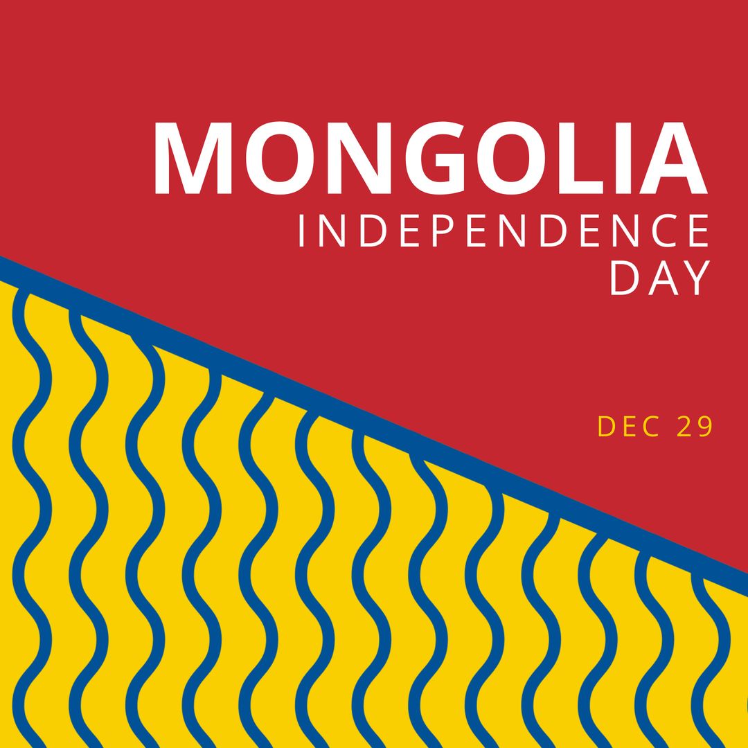 Mongolia independence day design with bold wave patterns